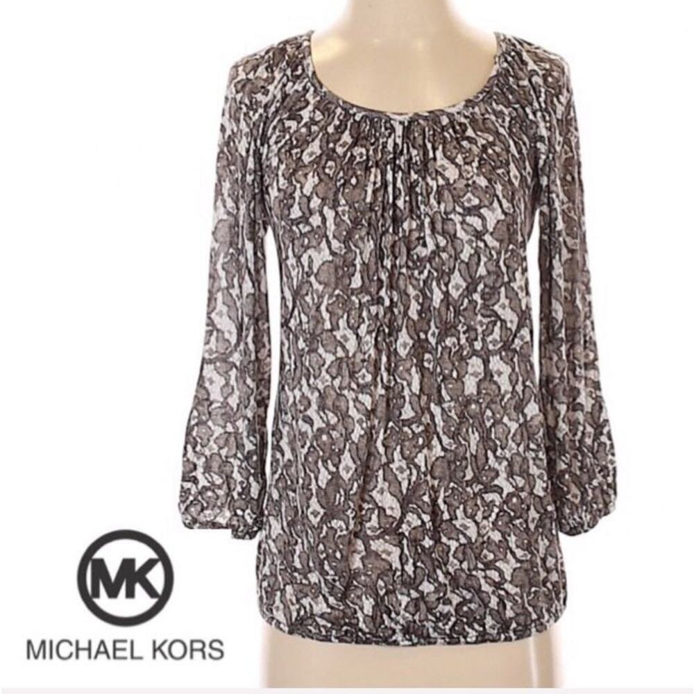 Michael Kors 3/4 sleeve lace print shirt